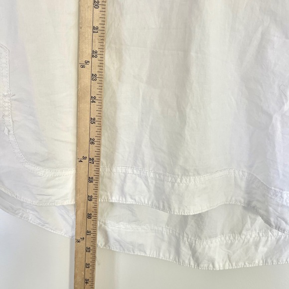 Anthropologie PILCRO Linen Blend Ruffle V Neck Short Sleeve Tunic Top Medium - Picture 9 of 10